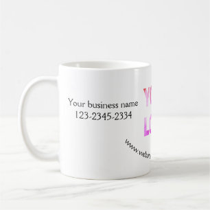 Caneca De Café texto simples mínimo adicione seu logotipo/design