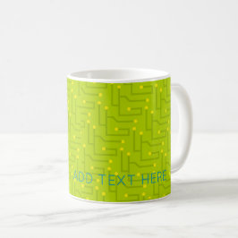 Caneca De Café TEXTO TÉCNICO DO Conselho Circuito do computador a