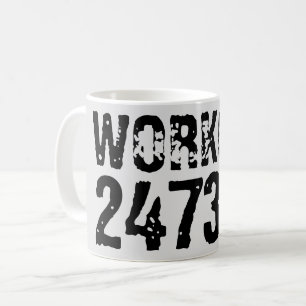 Caneca De Café Texto vestido e arranhado Workout 247365 preto