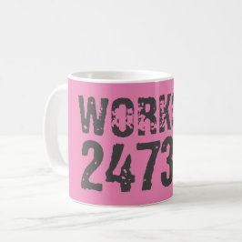 Caneca De Café Texto vestido e arranhado Workout 247365 rosa