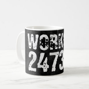 Caneca De Café Texto vestido e arranhado Workout 247365 vintage