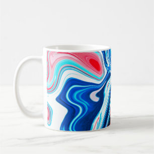Caneca De Café textura abstrato de mármore líquido colorido