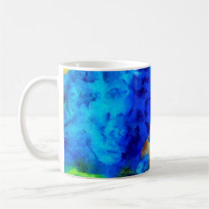Caneca De Café Textura artística, fundo de petróleo criativo, lis