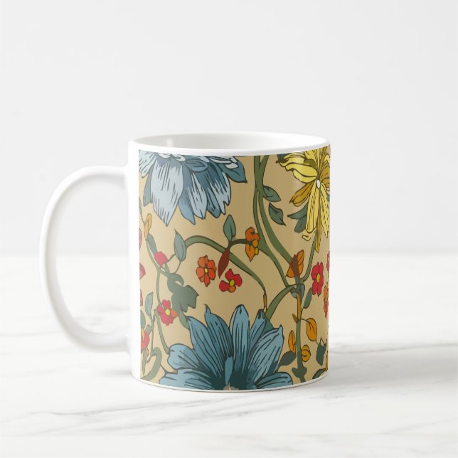 Caneca De Café Textura das flores (Esquerda)