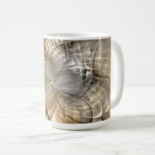 Caneca De Café Textura de Arte Fractal Moderno Abstrato em Tons T