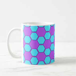 Caneca De Café Textura de Bola de Futebol - Roxo & Azul