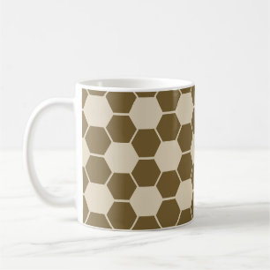 Caneca De Café Textura de Bola de Futebol - Tons Marrons