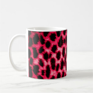Caneca De Café Textura de couro-leopardo com cores pretas e verme