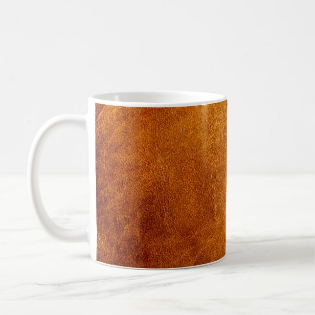 Caneca De Café Textura de couro marrom (Esquerda)
