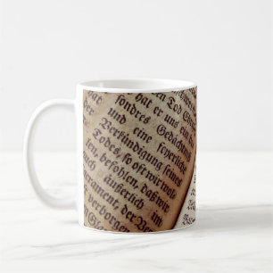 Caneca De Café Textura de escrevendo da página do livro de bíbl