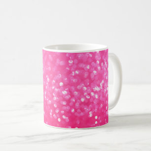 Caneca De Café Textura de Foto de Brilho Cor-de-Rosa Vibrante