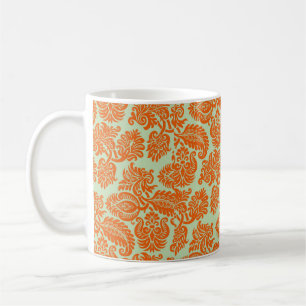 Caneca De Café Textura de fundo laranja sem costura