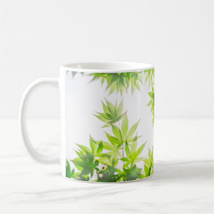 Caneca De Café Textura de galho de folha de árvore mapeada