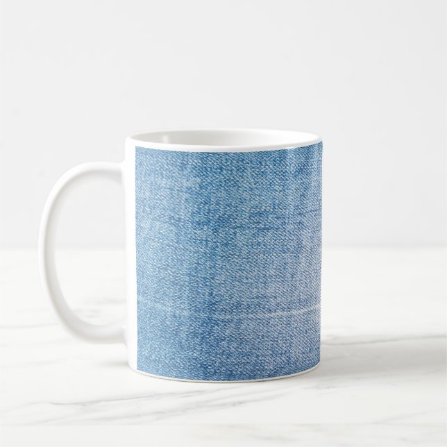 Caneca De Café Textura de jeans de denim azul (Esquerda)