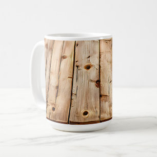 Caneca De Café Textura de Madeira