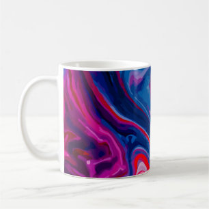 Caneca De Café Textura de mármore azul-vermelho