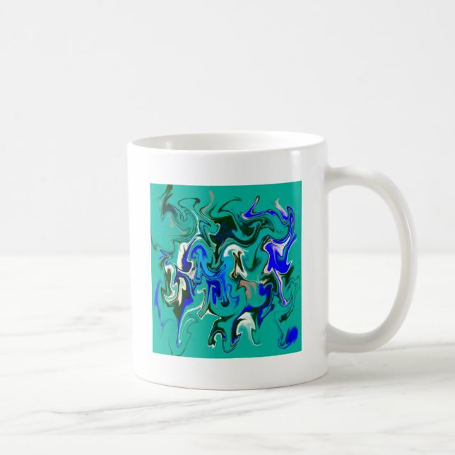 Caneca De Café Textura de mármore de turquesa (Direita)