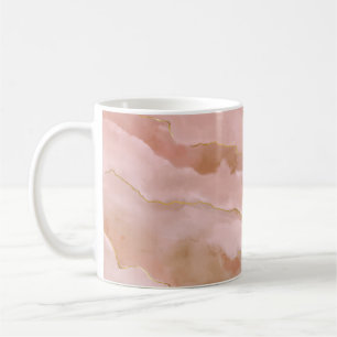 Caneca De Café Textura de mármore líquido rosa