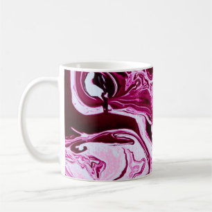 Caneca De Café Textura de mármore magenta