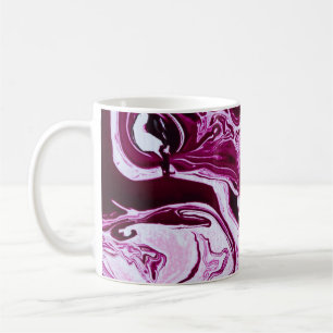 Caneca De Café Textura de mármore magenta: arte Abstrato de fluid