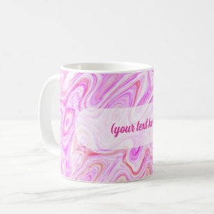 Caneca De Café Textura de mármore rosa bebê pintura líquida abstr