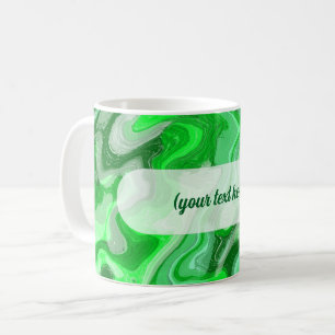 Caneca De Café Textura de Mármore Verde Esmeralda Pintura Líquida