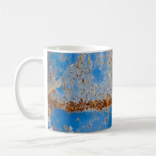 Caneca De Café Textura de metal enferrujado, decor arranhado azul