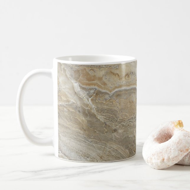 Caneca De Café Textura de pedra marrom (Com Donut)