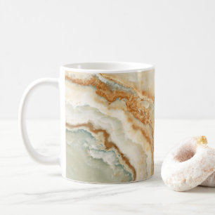 Caneca De Café Textura de pedra marrom e bege