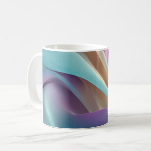 Caneca De Café Textura de Tecido Abstrato em Tons Pastéis
