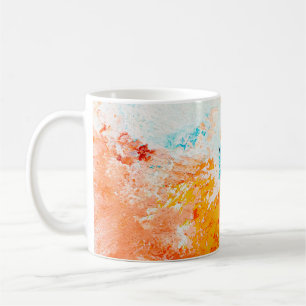 Caneca De Café Textura de tinta de óleo de abstrato em canvas, fu