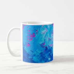 Caneca De Café Textura de tinta de óleo de abstrato na canvas, f