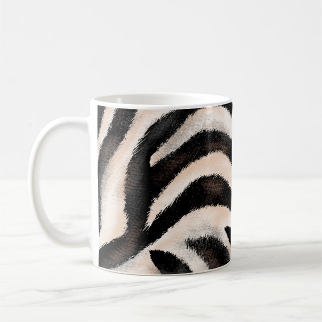 Caneca De Café Textura de zebra sem costura, impressão animal, (Esquerda)