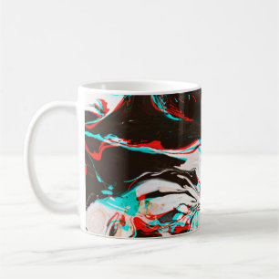 Caneca De Café Textura distorcida e com brilho do surf de tinta m