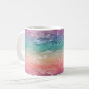 Caneca De Café Textura do arco-íris do Ombre