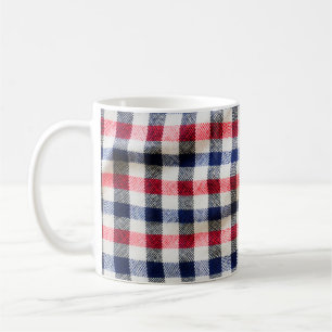 Caneca De Café textura do tecido escocês, tecido de algodão qua