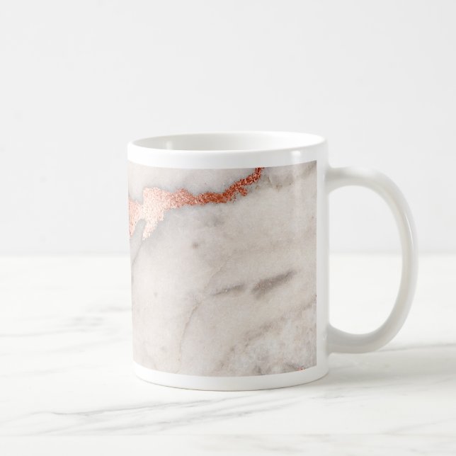 Caneca De Café Textura Dourada de mármore rosa (Direita)