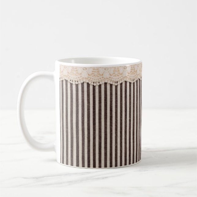 Caneca De Café Textura e local em matéria têxtil de tecido para f (Esquerda)