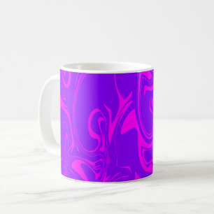 Caneca De Café Textura em espiral de mármore - Tom roxo escuro e