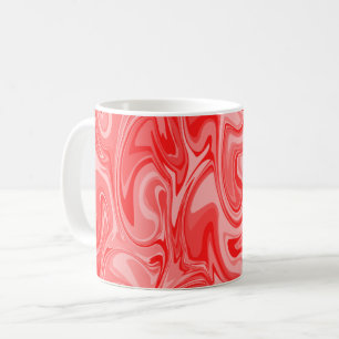 Caneca De Café Textura em espiral de mármore - tons vermelhos - M