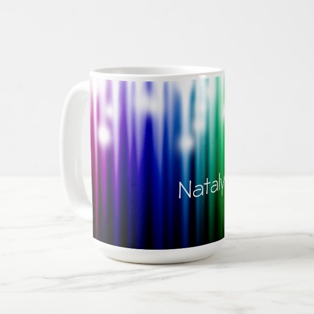 Caneca De Café textura espumante arco-íris  (Frente Esquerda)