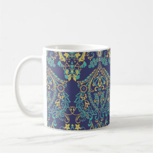 Caneca De Café textura floral. Padrão de vintagem sem costura Da