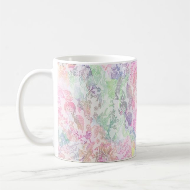 Caneca De Café Textura geométrica padrão moderno clássico de repe (Esquerda)