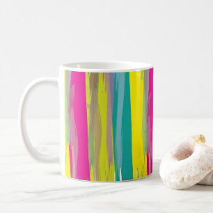 Caneca De Café Textura Grunge Aquarela Colorida