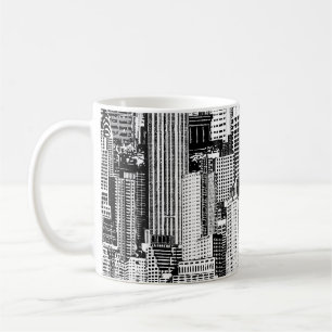 Caneca De Café Textura Isométrica de Cidade do Skyscraper