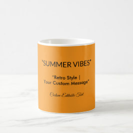 Caneca De Café Textura Laranja Retro – Arte de Vibrações de Verão