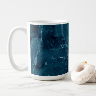 Caneca De Café Textura marinho de mármore azul