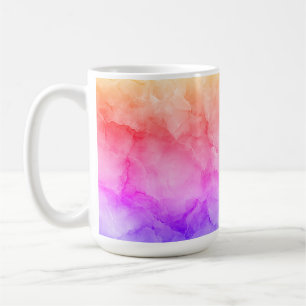 Caneca De Café Textura multicolorido tipo mármore em roxo rosa