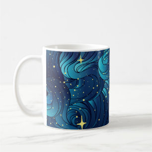 Caneca De Café Textura natural. Orna de rabo desenhado pela mão