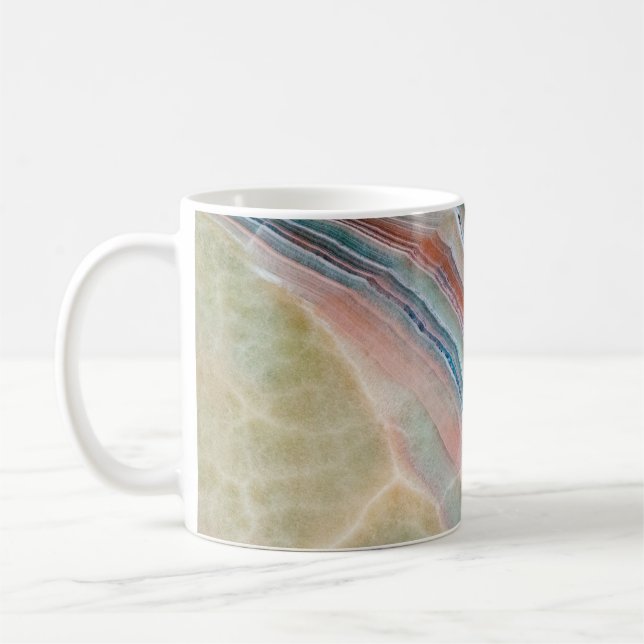 Caneca De Café textura onyx marble, fundo de pedras naturais (Esquerda)